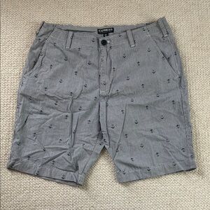 Express men’s navy striped shorts with anchors